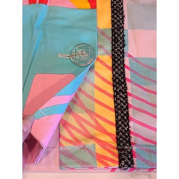 Custo Barcelona Midi A-line Skirt Y2K Multicolor Geometric w/Deers 4US/38 EUR - Picture 16 of 16